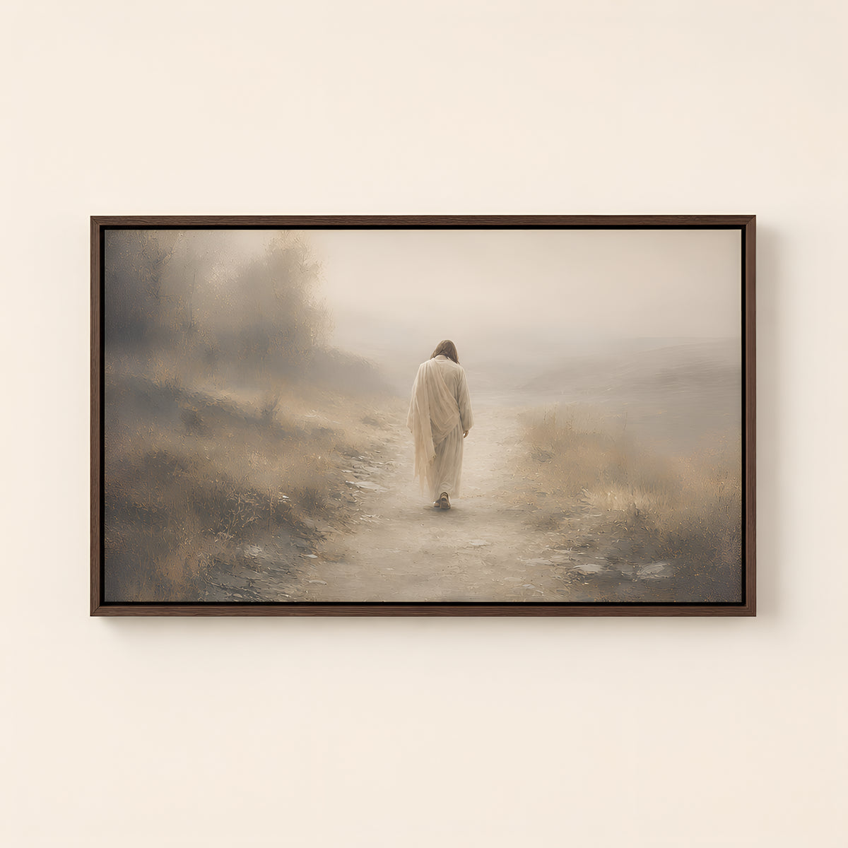Walk Humbly — Brown Wood floater frame catalog