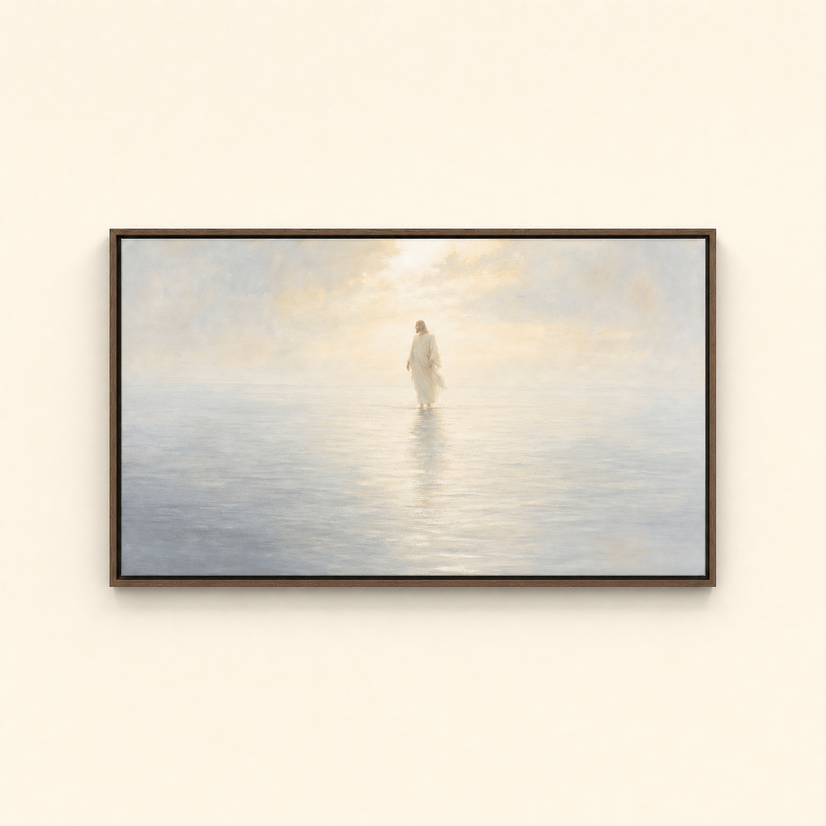 Walks On Water — Brown Wood floater frame (catalog plate)