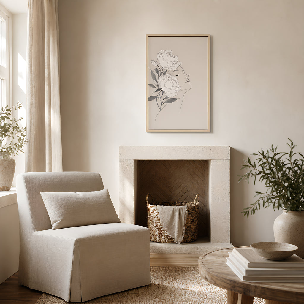 White Peonies — lifestyle A Light Wood