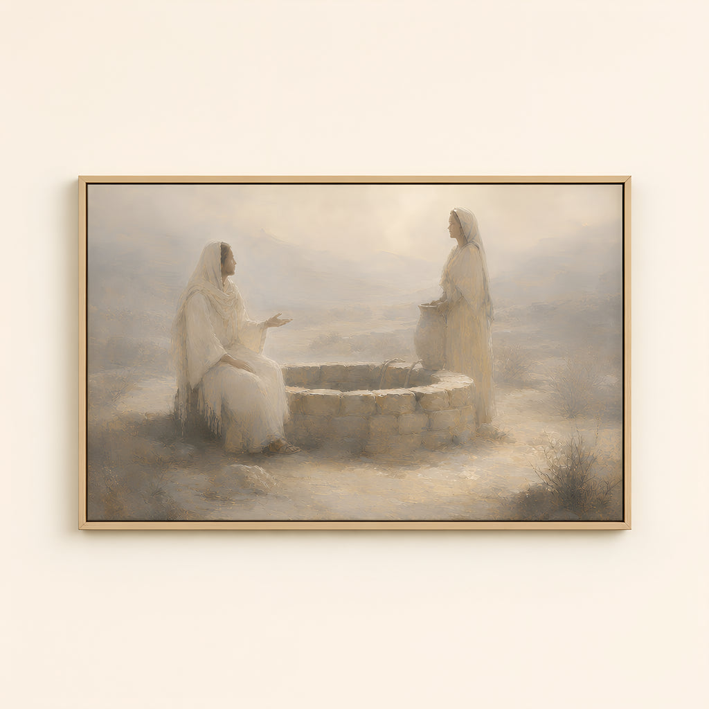 Woman at the Well — Light Wood floater frame catalog